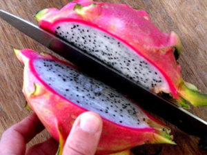 Dragonfruit slices easily