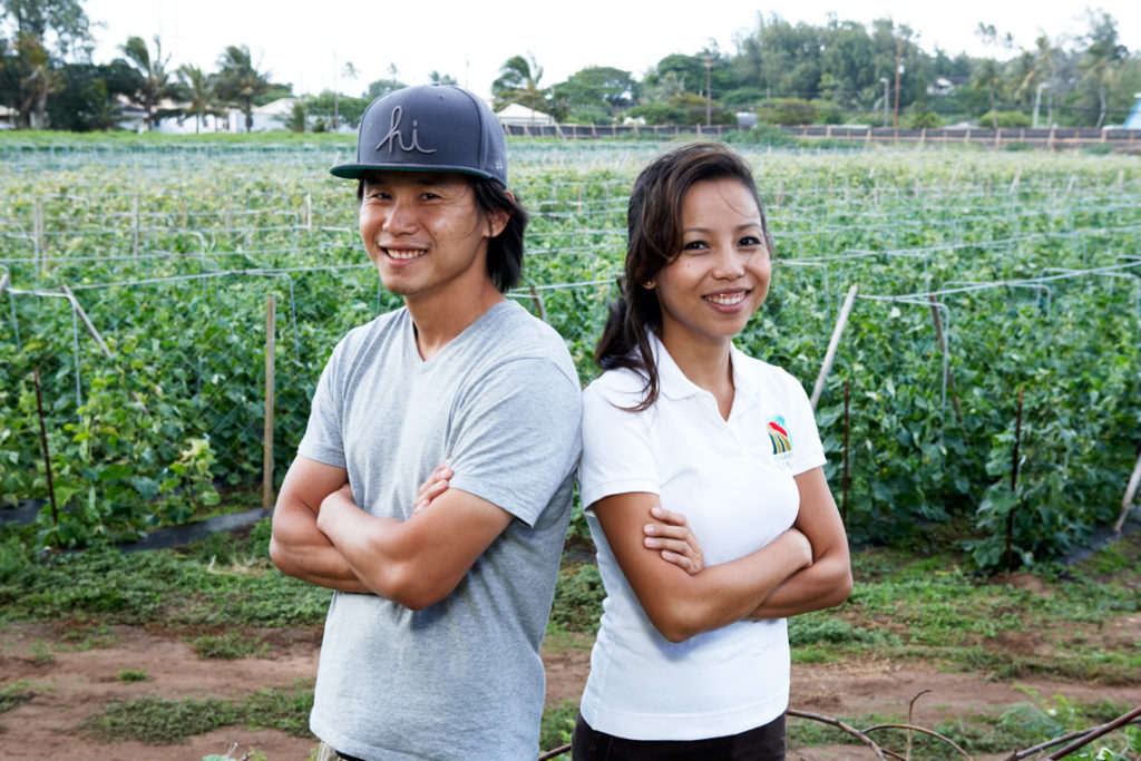 Neil and Shin Ho grow local food at Ho Farms in Oahu, Hawaii.