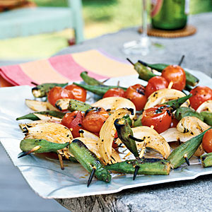 Grilled Okra and Tomato Skewers - O‘ahu Fresh