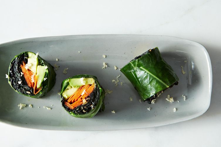 Collard Roll Ups with Coconut Curry Kale - O‘ahu Fresh