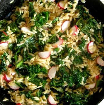 Toasted Orzo with Kale, Feta, and Radishes - O‘ahu Fresh
